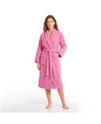 Bathrobe in 100% Cotton Rose Pink